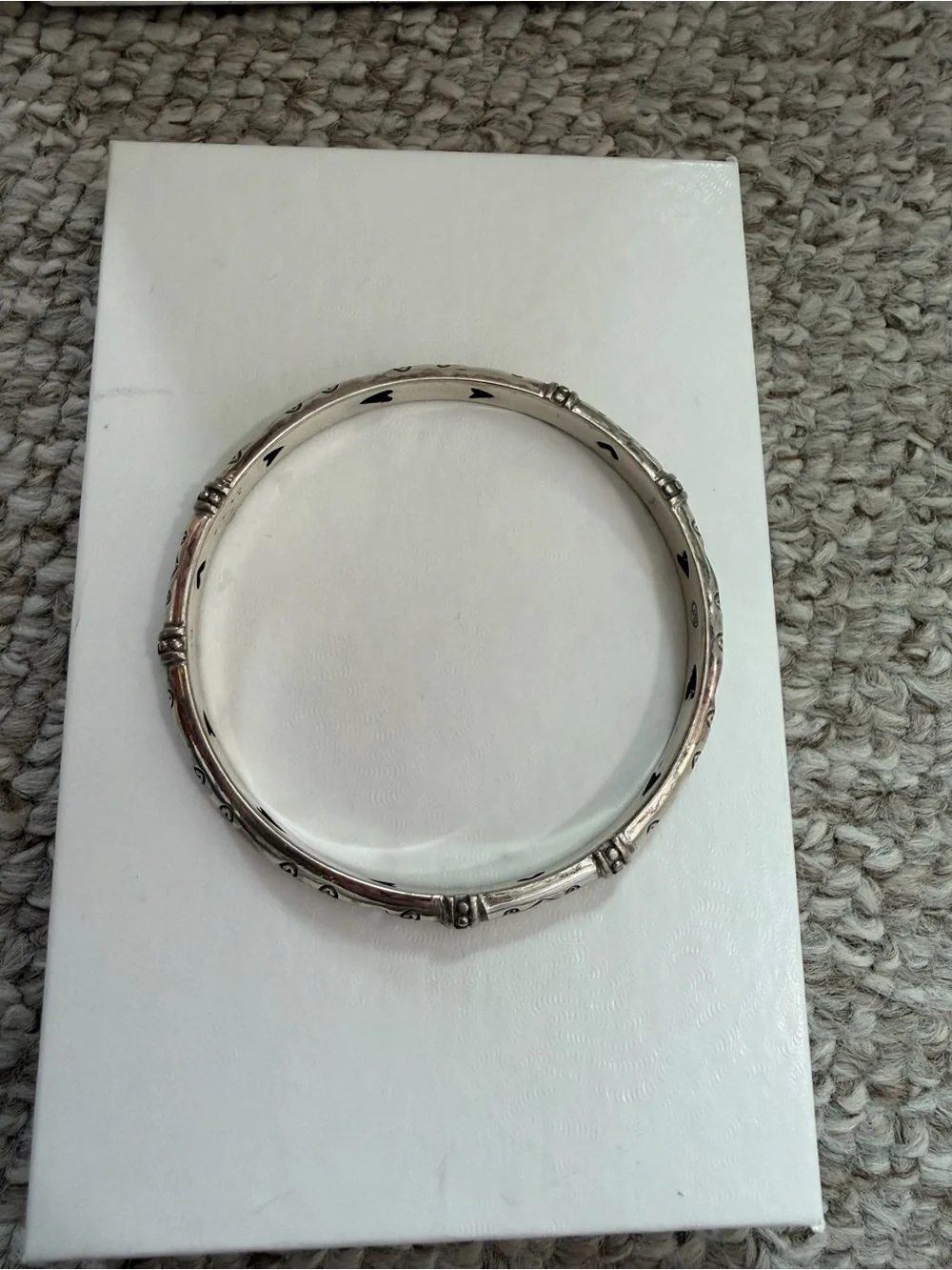 Brighton Silver-Tone Heart Filigree Bangle